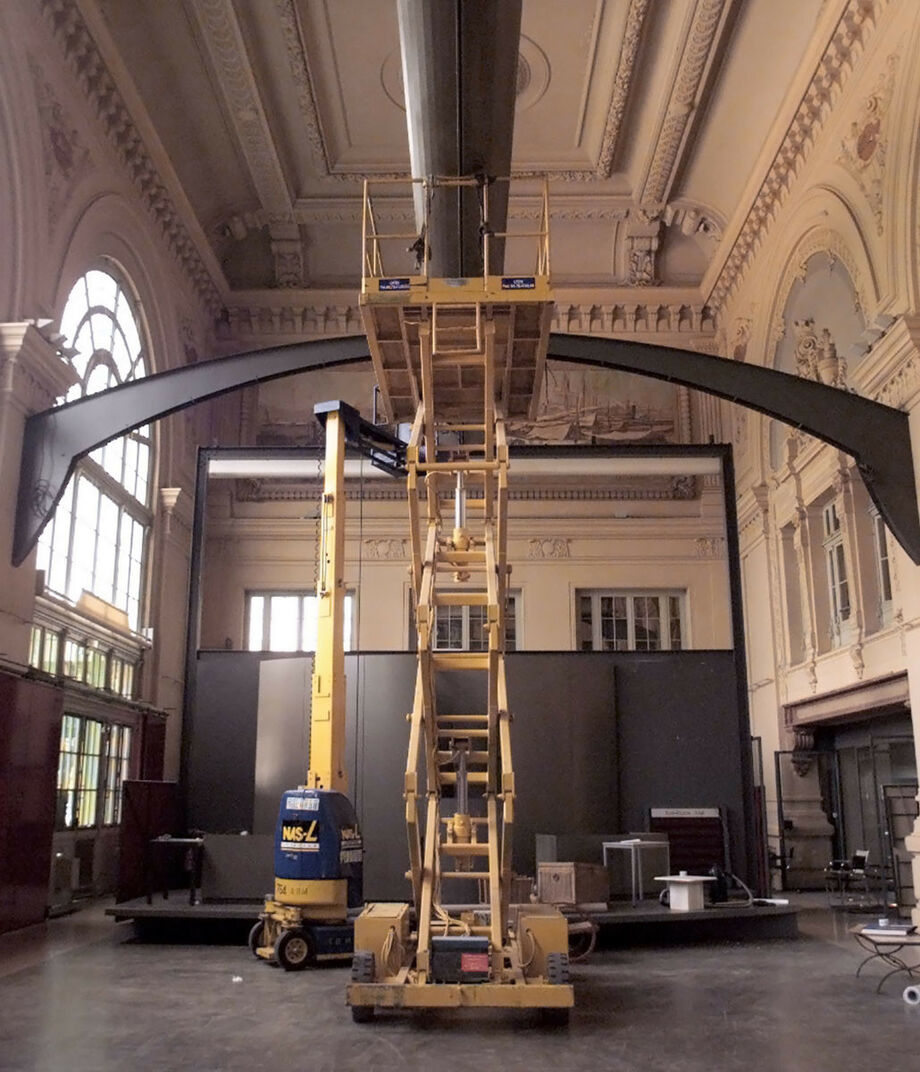 La salle des pas perdus en pleins travaux | Source Bibliothèque Municipale de Lyon