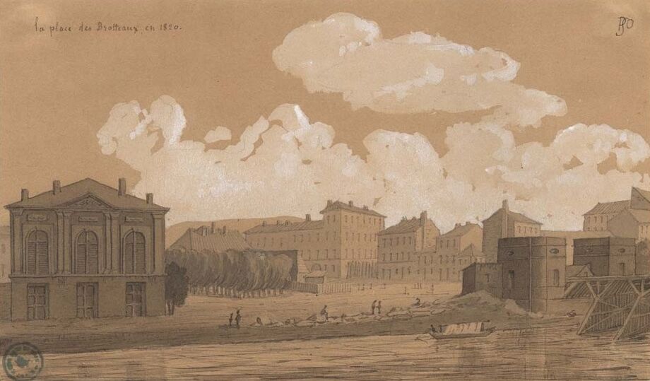 Estampe de la place des Brotteaux en 1820 | Source Wikimédia